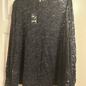 Elegant Black Lace Women's Top